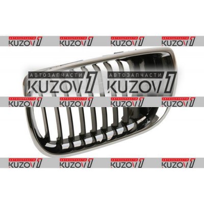 Решетка радиатора (левая) Хром + Черные Ребра для BMW 3 (E46) 2001-2005 - фото Решетка радиатора (левая) Хром + Черные Ребра для BMW 3 (E46) 2001-2005 - фото