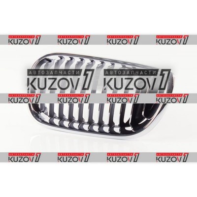 Решетка радиатора (левая) Хром + Хром Ребра (черные Внутри) для BMW 3 (E46) 2001-2005 - фото