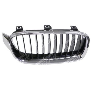 РЕШЕТКА РАДИАТОРА (ПРАВАЯ) ХРОМ, ЧЕРНАЯ  - фото