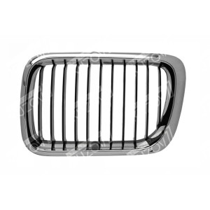 РЕШЕТКА РАДИАТОРА (ЛЕВАЯ) ХРОМ ОБОДОК + ХРОМ РЕБРА (ЧЕРНЫЕ ВНУТРИ) СТИЛЬ M5 - фото