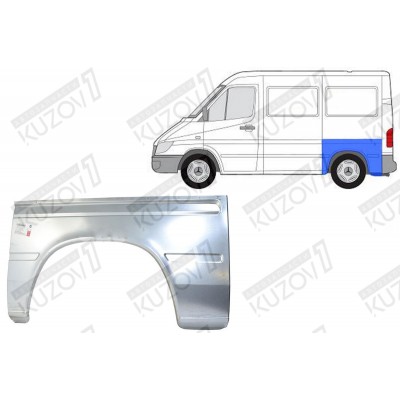 Крыло Заднее (левое) Короткая База, 66 См Klokkerholm для Mercedes Sprinter 2000-2006 - фото